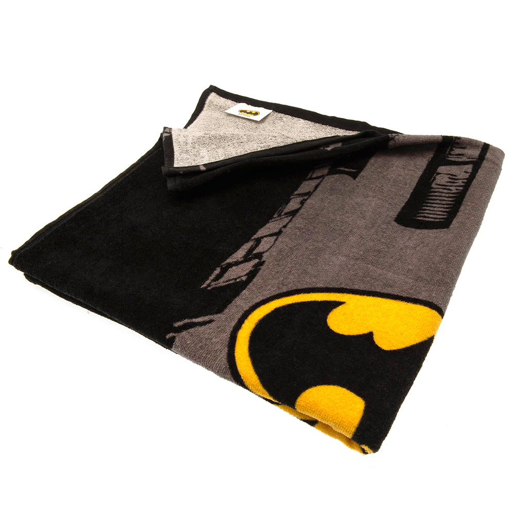 Black-Yellow - Back - Batman Silhouette Beach Towel