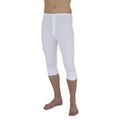 White - Front - Mens Thermal Underwear 3-4 Length Long Johns Polyviscose Range (British Made)