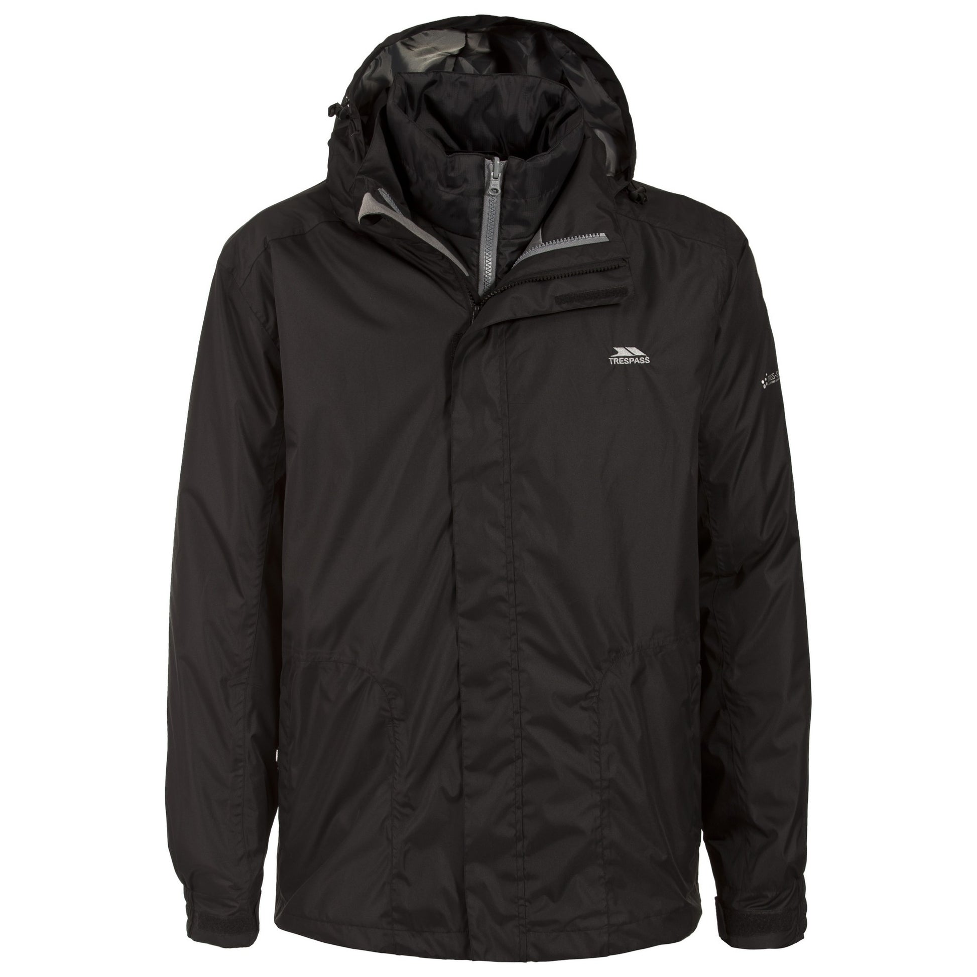 Black - Front - Trespass Mens Pembroke 3 In 1 Waterproof Jacket