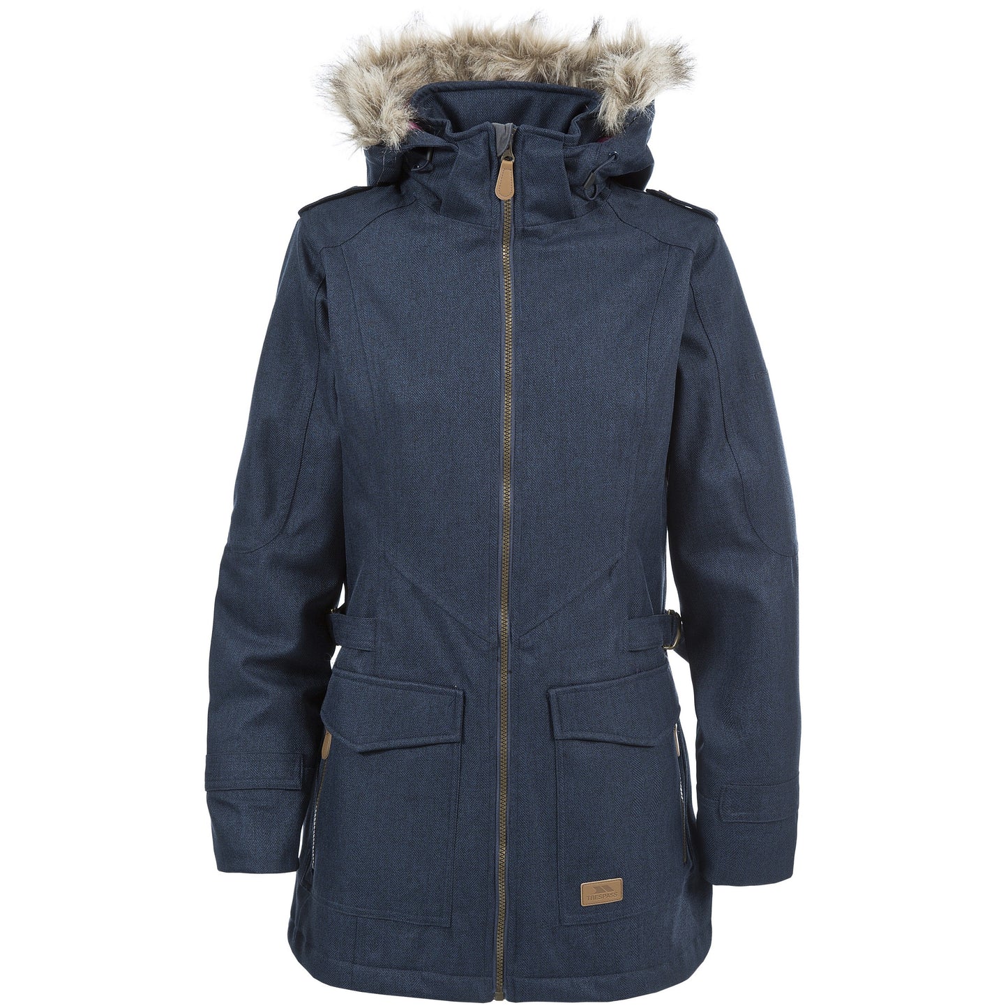 Navy - Front - Trespass Womens-Ladies Everyday Waterproof Jacket-Coat