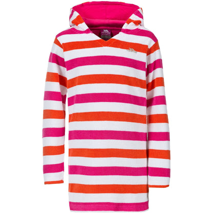 Fuchsia - Front - Trespass Childrens Girls Geri Towelling Beach Dress