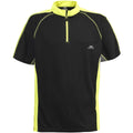 Black-Hi Vis Yellow - Front - Trespass Mens Grenada Short Sleeve Zip Neck Athletic T-Shirt