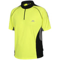 Hi Vis Yellow - Front - Trespass Mens Grenada Short Sleeve Zip Neck Athletic T-Shirt