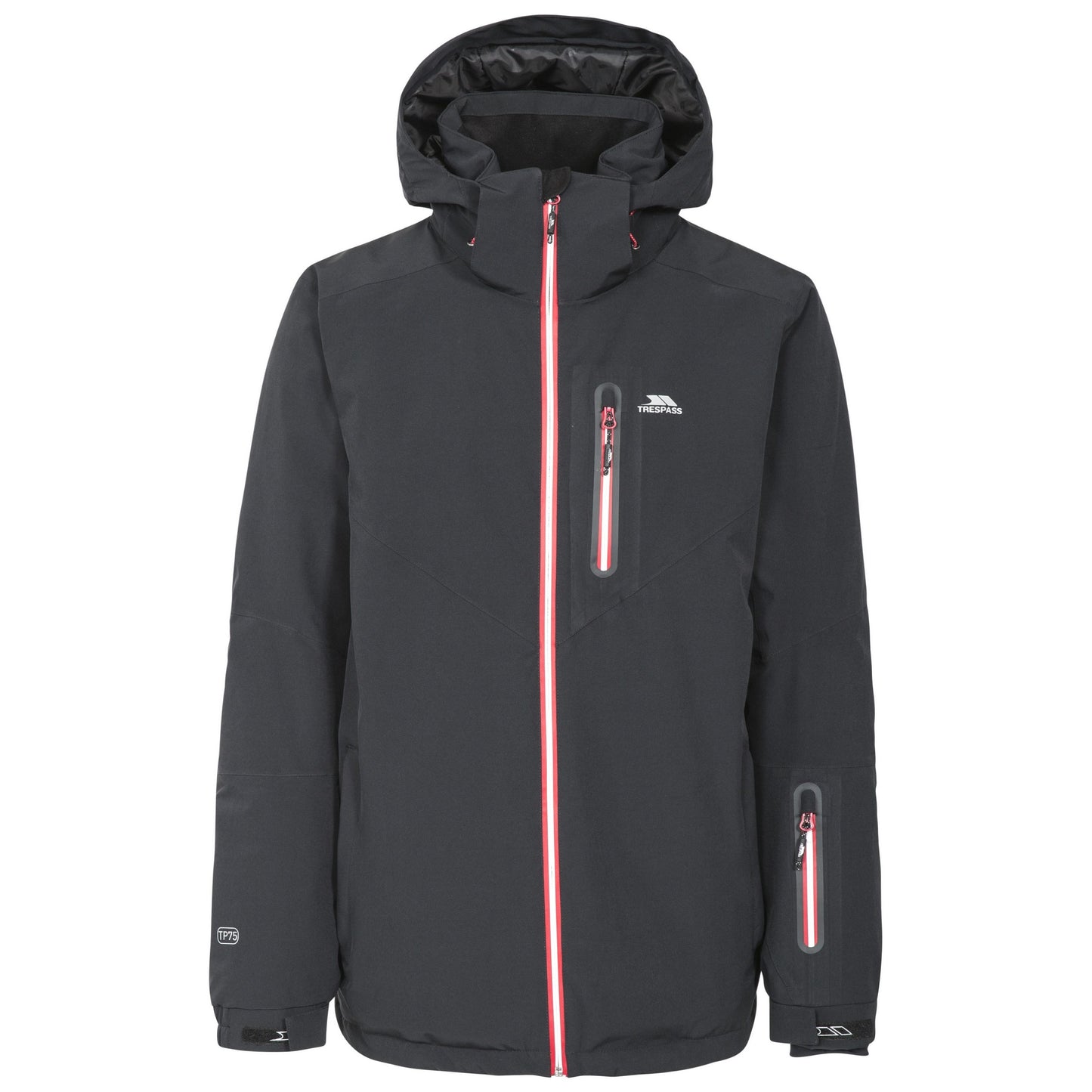 Black - Front - Trespass Mens Duall Waterproof Ski Jacket