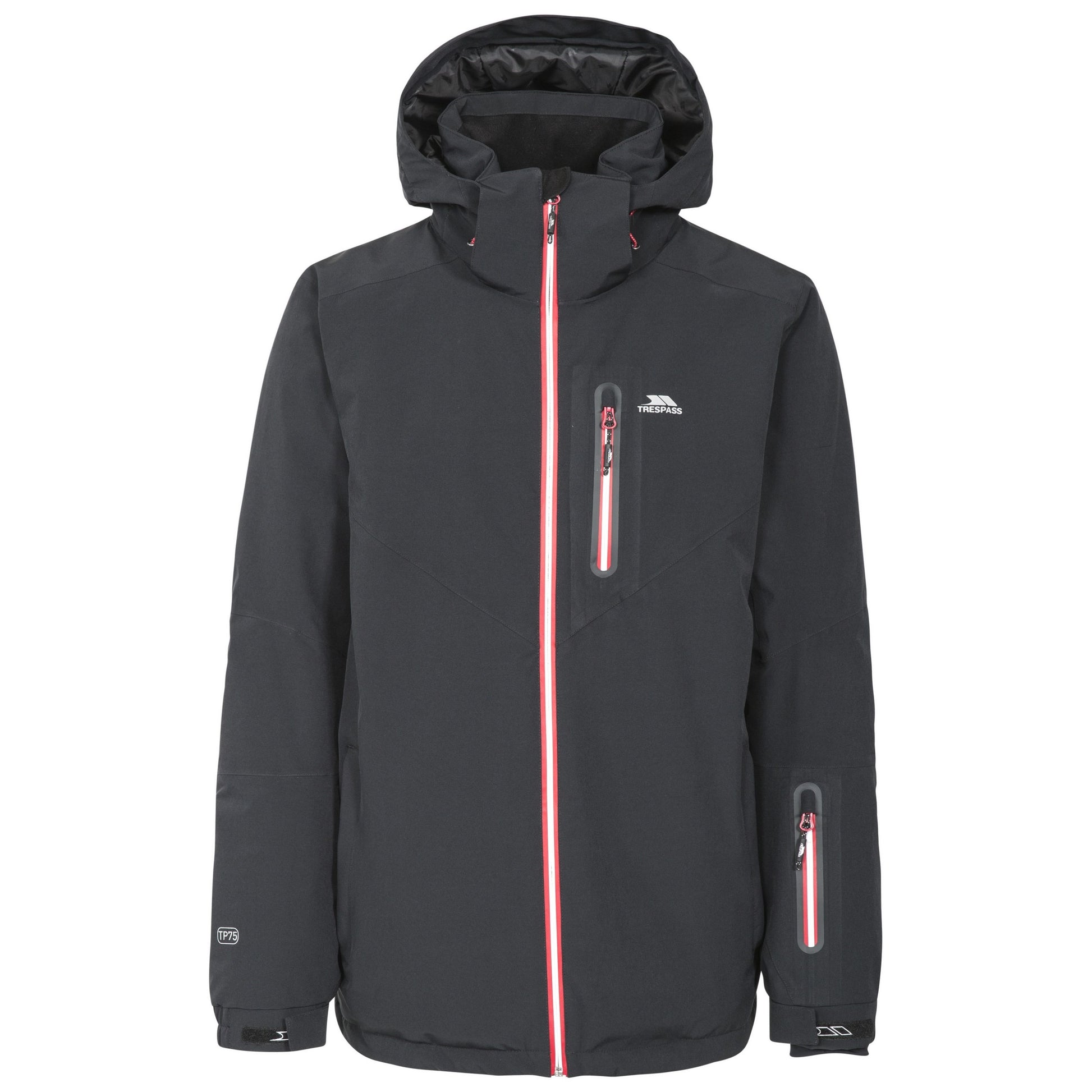 Black - Front - Trespass Mens Duall Waterproof Ski Jacket