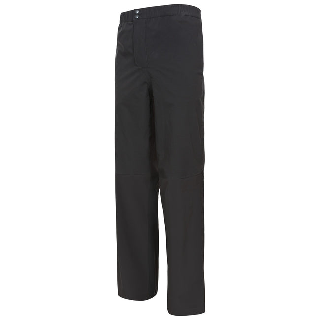 Black - Front - Trespass Mens Crestone DLX Waterproof Packaway Trousers