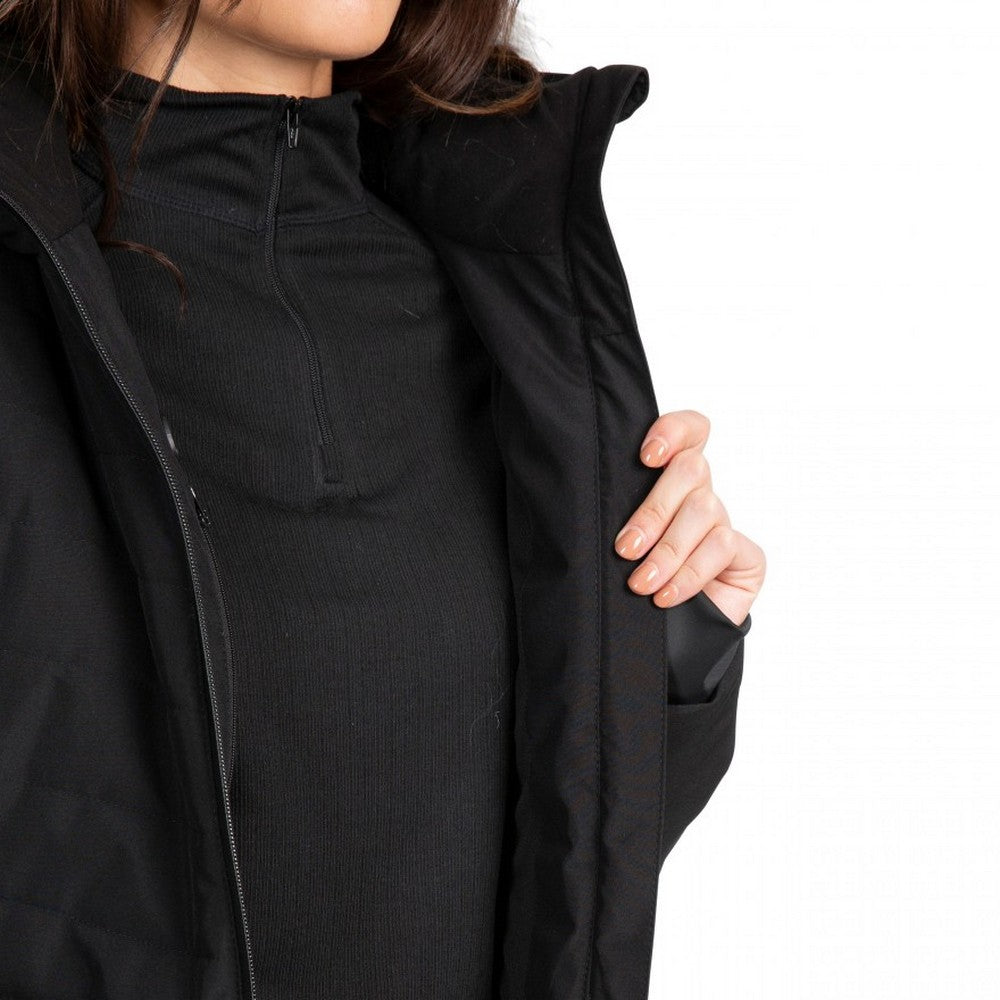 Black - Pack Shot - Trespass Womens-Ladies Poise Waterproof Ski Jacket