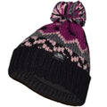 Purple Orchid - Front - Trespass Childrens-Kids Twiglet Chunky Knit Fleece Lined Hat