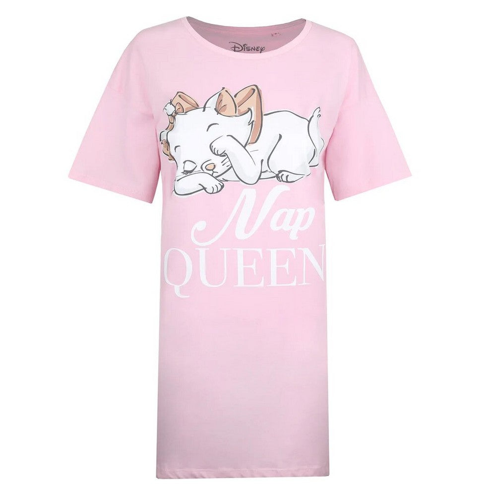 Light Pink-White - Front - The Aristocats Womens-Ladies Nap Queen Nightie