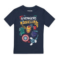 Navy - Front - Marvel Avengers Boys Trio Superhero T-Shirt
