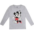 Grey-Black-Red - Side - Disney Womens-Ladies Hugs Mickey & Minnie Mouse Long-Sleeved Long Pyjama Set