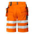 Orange - Back - Projob Mens High-Vis Shorts