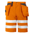 Orange - Front - Projob Mens High-Vis Shorts