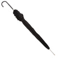 Black - Front - Womens-Ladies Black Lightweight Frilly Walking Umbrella