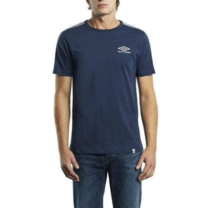 Navy - Front - Umbro Mens Pretty Green Taped T-Shirt