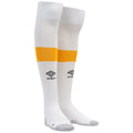 White-Yellow - Front - SG Dynamo Dresden Childrens-Kids 2022-2023 Umbro Away Socks