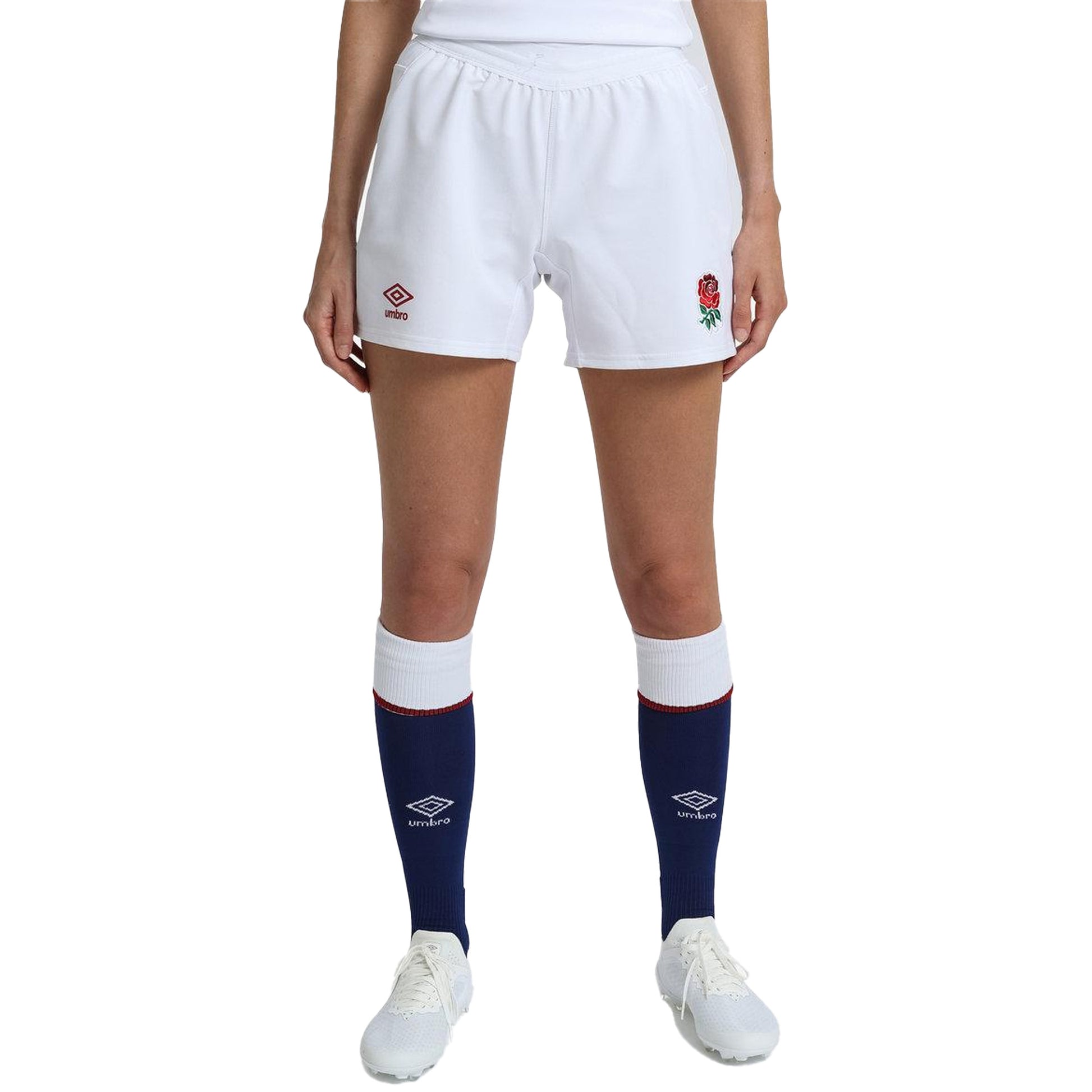 White - Side - England Rugby Womens-Ladies 22-23 World Cup Pro Umbro Home Shorts