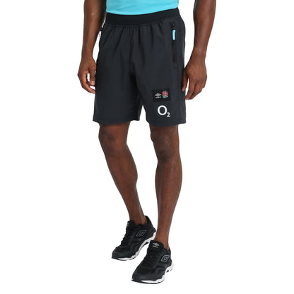 Black - Side - England Rugby Mens 22-23 Woven Umbro Shorts
