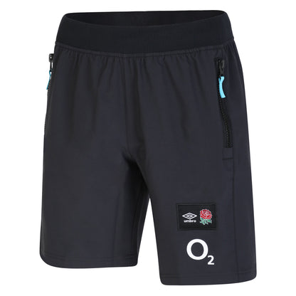 Black - Front - England Rugby Mens 22-23 Woven Umbro Shorts