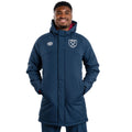 Dark Navy-Red Plum - Front - West Ham United FC Mens 22-23 Umbro Padded Jacket