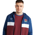 Navy-White-Merlot - Side - England Rugby Mens Umbro Classic Full Zip Hoodie