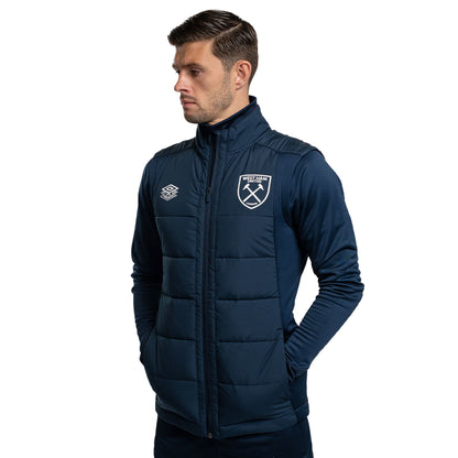 Dark Navy-Red Plum - Side - West Ham United FC Mens 22-23 Umbro Gilet
