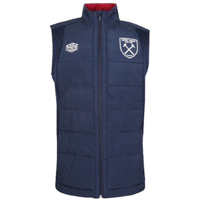 Dark Navy-Red Plum - Front - West Ham United FC Mens 22-23 Umbro Gilet