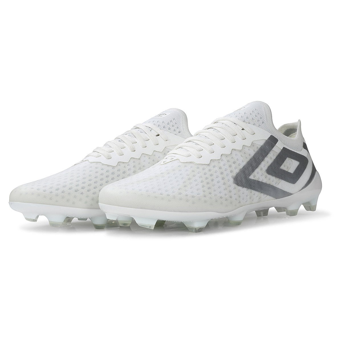 White-Metallic Chrome - Front - Umbro Mens Velocita 6 Pro Firm Ground Football Boots