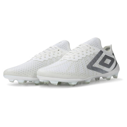 White-Metallic Chrome - Front - Umbro Mens Velocita 6 Pro Firm Ground Football Boots