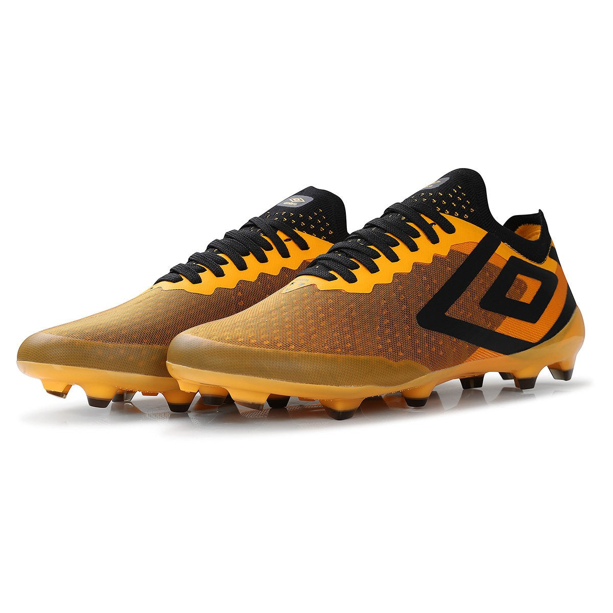 Saffron-Black - Front - Umbro Mens Velocita 6 Pro Firm Ground Football Boots