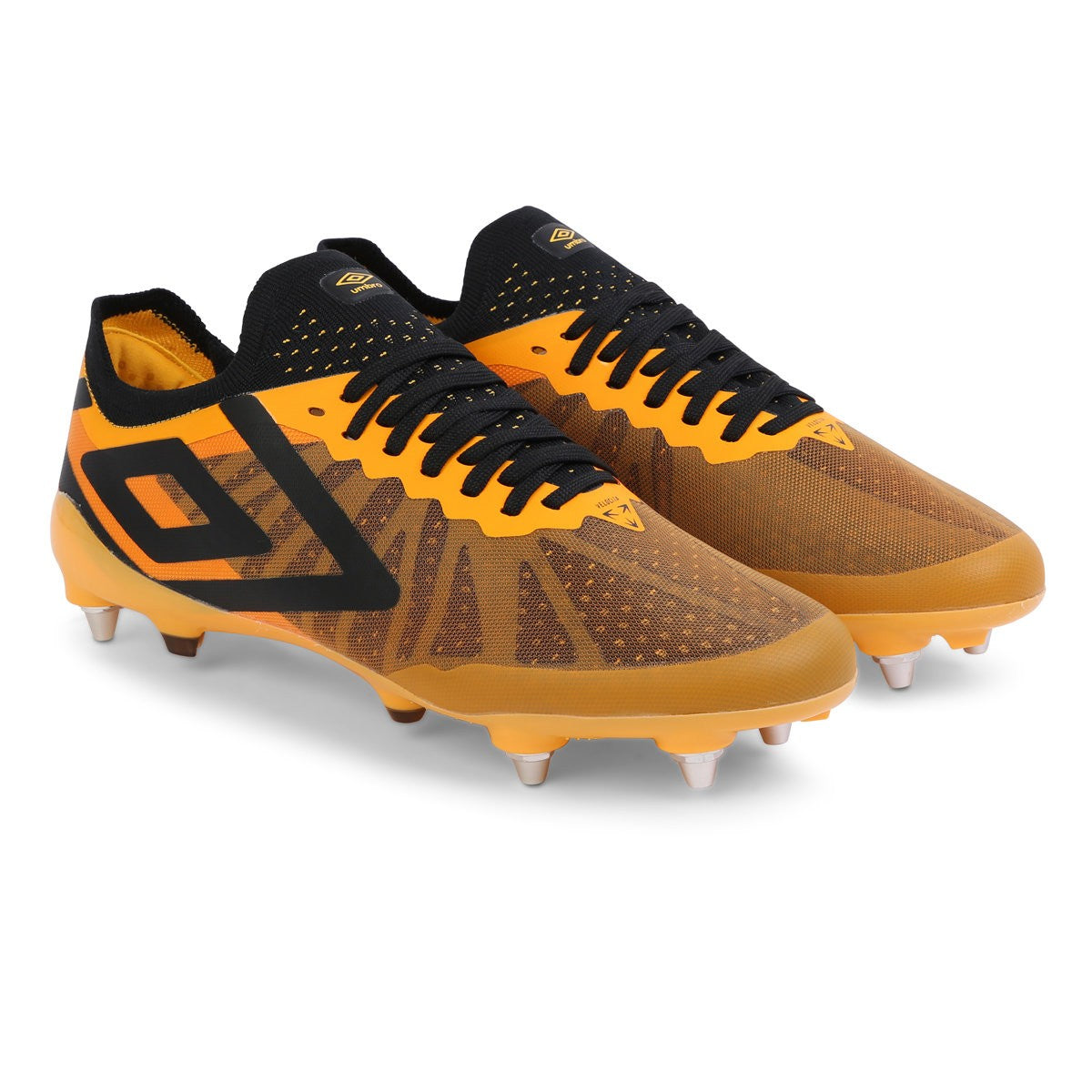 Saffron-Black - Front - Umbro Mens Velocita 6 Pro Football Boots