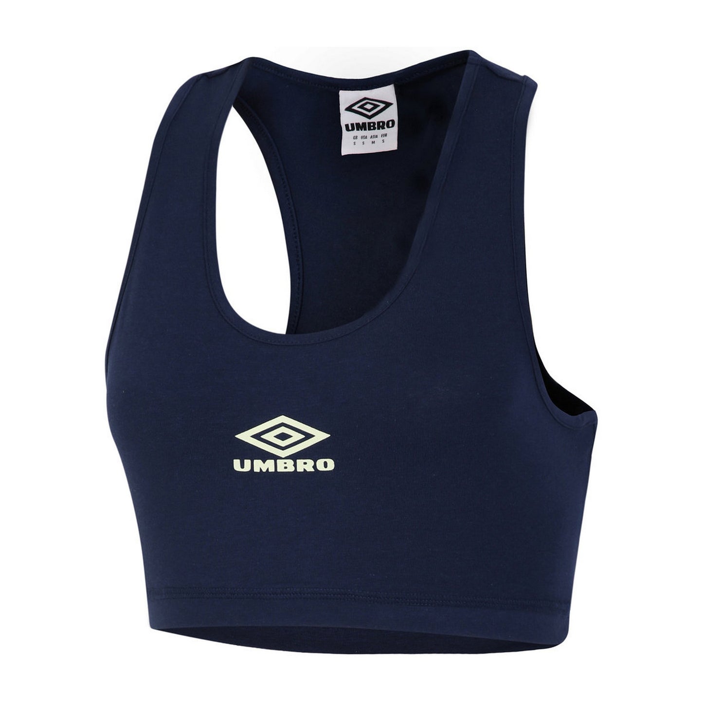 Indigo Mood-Seafoam - Front - Umbro Womens-Ladies Diamond Sports Bra