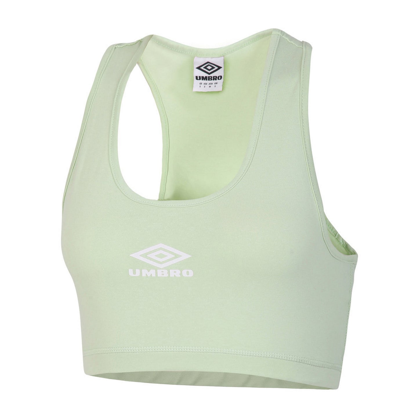Seafoam-White - Front - Umbro Womens-Ladies Diamond Sports Bra