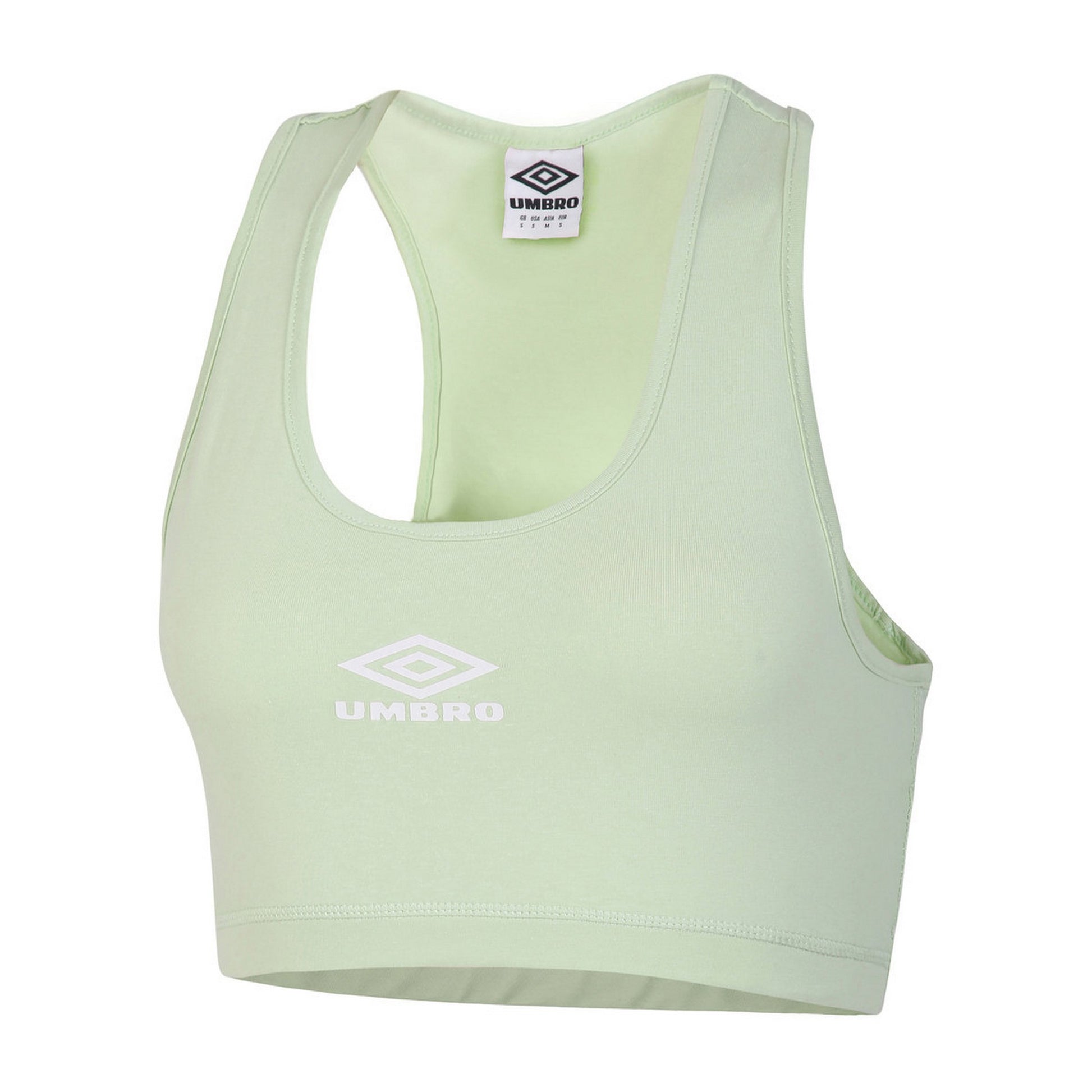 Seafoam-White - Front - Umbro Womens-Ladies Diamond Sports Bra