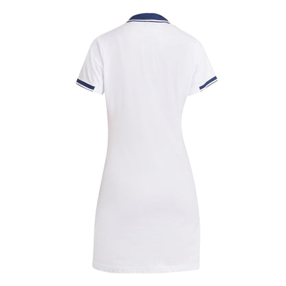 White-Navy - Back - England Rugby Womens-Ladies Classic Umbro Polo Shirt Dress