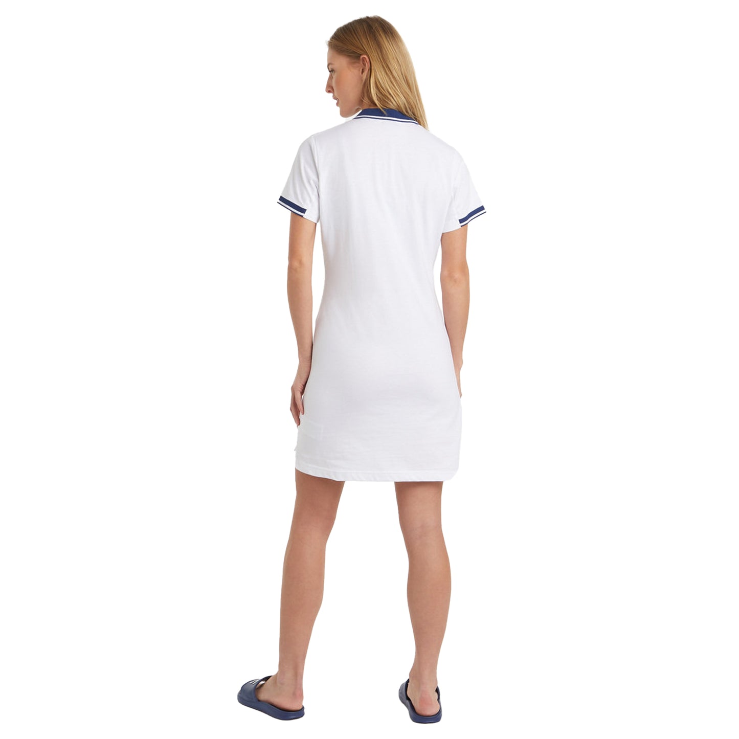 White-Navy - Lifestyle - England Rugby Womens-Ladies Classic Umbro Polo Shirt Dress