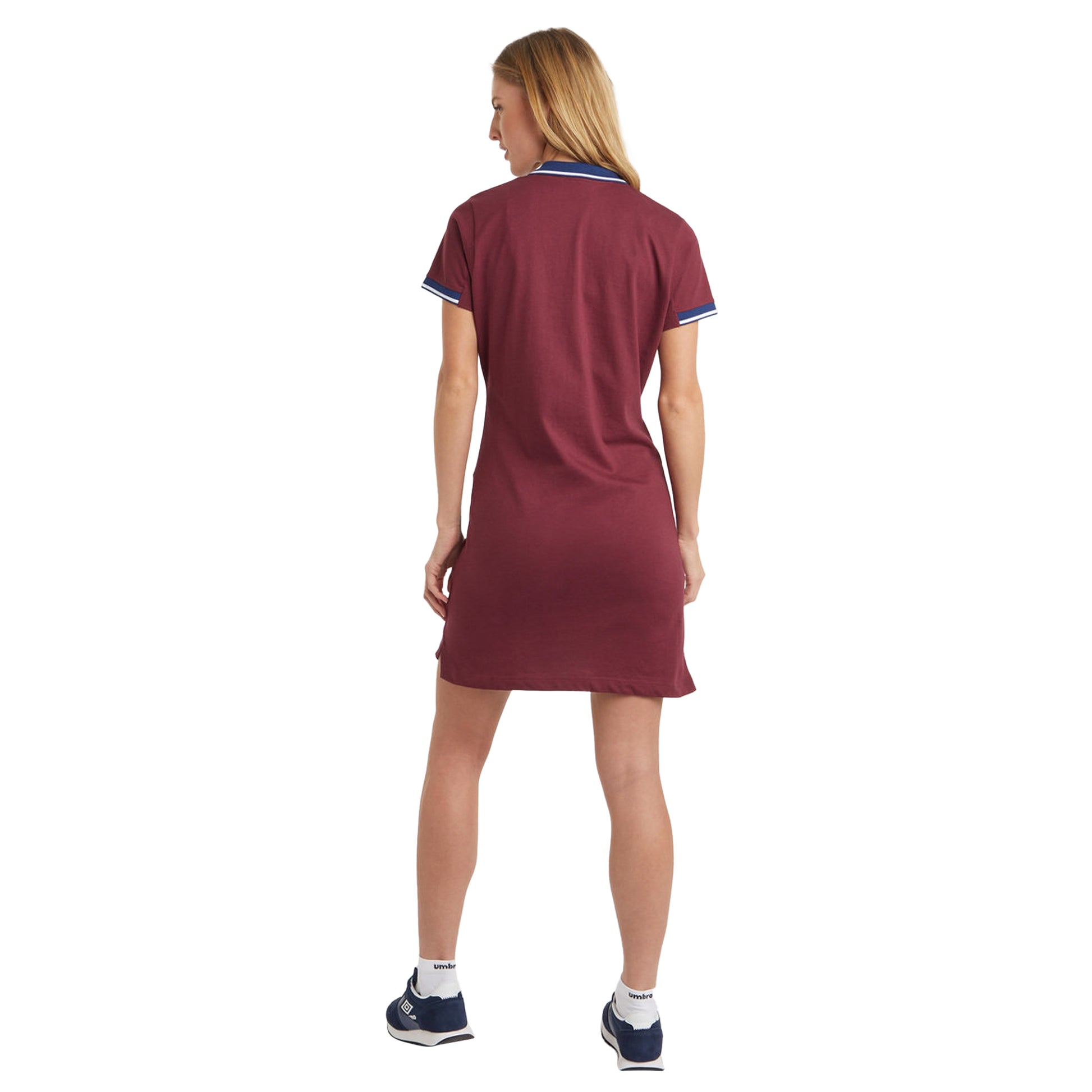 Merlot-White - Lifestyle - England Rugby Womens-Ladies Classic Umbro Polo Shirt Dress