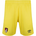 Yellow - Front - AFC Bournemouth Childrens-Kids 22-23 Umbro Goalkeeper Shorts