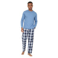 Blue - Front - Mens Checked Jersey Pyjamas