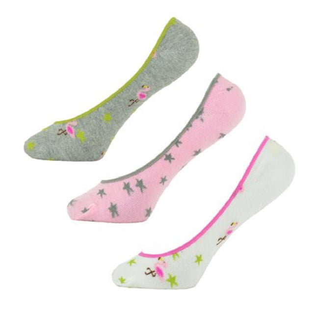 Flamingo-Koala - Back - Foxbury Womens-Ladies Flamingo & Koala Liner Socks (6 Pairs)