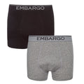 Grey - Front - Embargo Mens Hipster Boxers (Pack Of 2)