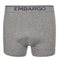 Grey - Back - Embargo Mens Hipster Boxers (Pack Of 2)