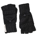 Black - Back - Champion Unisex Adults Fingerless Mitten Gloves