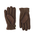 Brown - Back - Timberland Mens Ribbed Suede Gloves