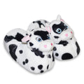 White-Black - Front - Slumberzzz Womens-Ladies Cow Slippers