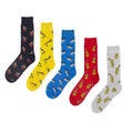 Multicoloured - Front - Brave Soul Mens Musical Instrument Design Socks (Pack Of 5 Pairs)