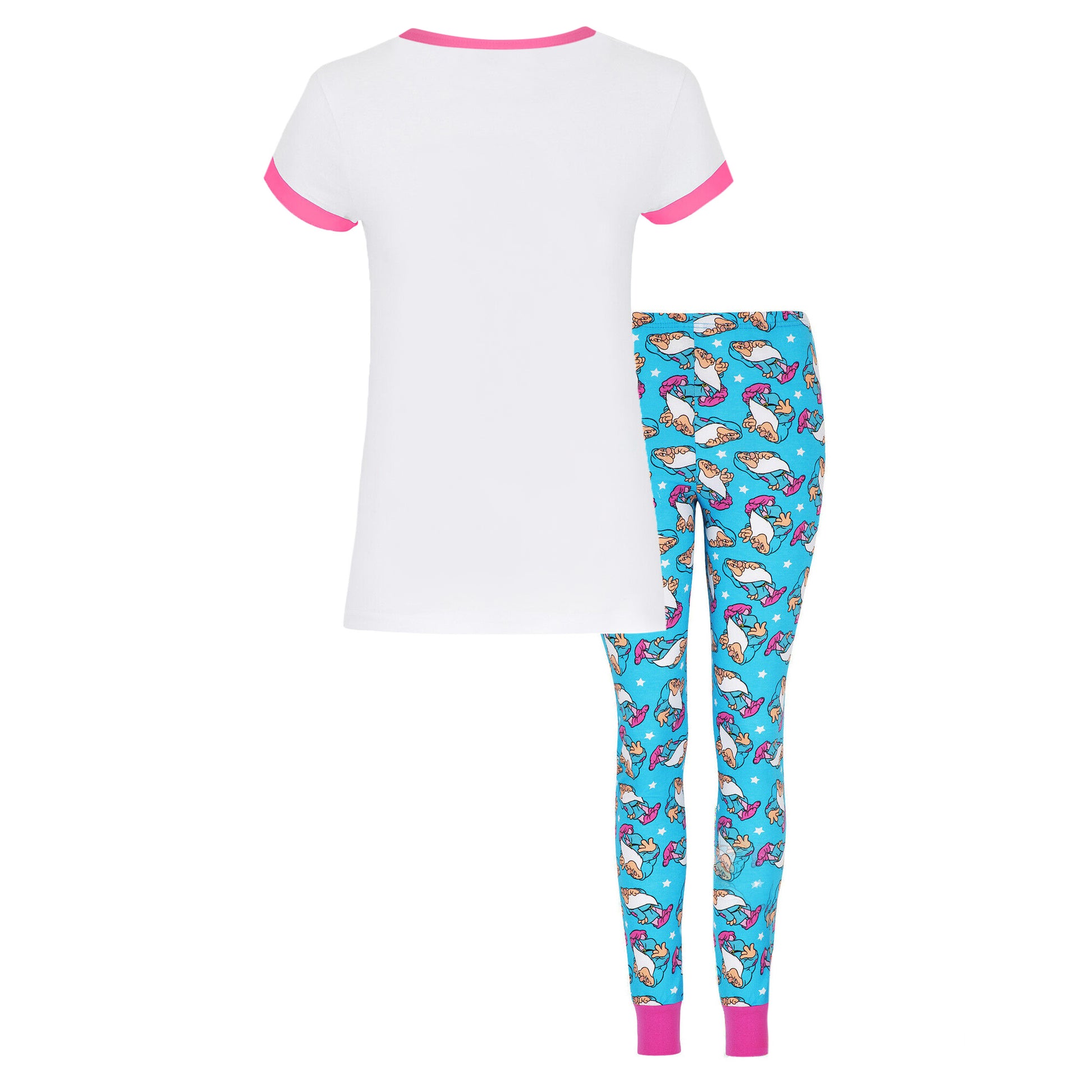 White-Blue - Back - Disney Womens-Ladies Snow White 100% Sleepy Pyjama Set