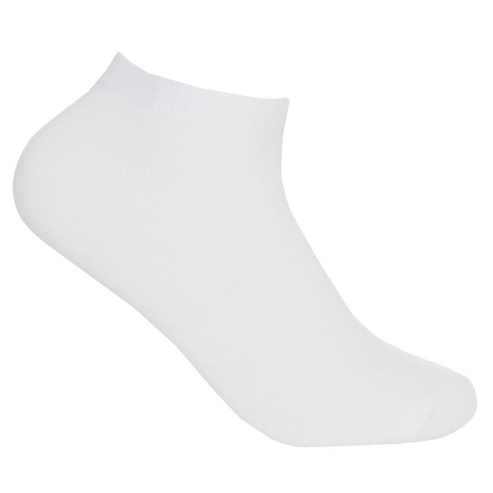 White - Side - Panda Stick Womens-Ladies Bamboo Trainer Liner Socks (Pack Of 3)