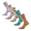 Multicoloured - Front - Brave Soul Womens-Ladies Fast Food Print Ankle Socks (Pack Of 5 Pairs)