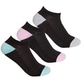 Mint-Pink-Grey - Front - Redtag Active Womens-Ladies Trainer Socks (3 Pairs)